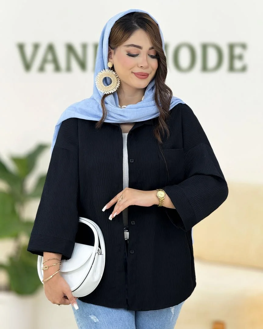 شومیز آستین مچ دار تک جیب کدh353