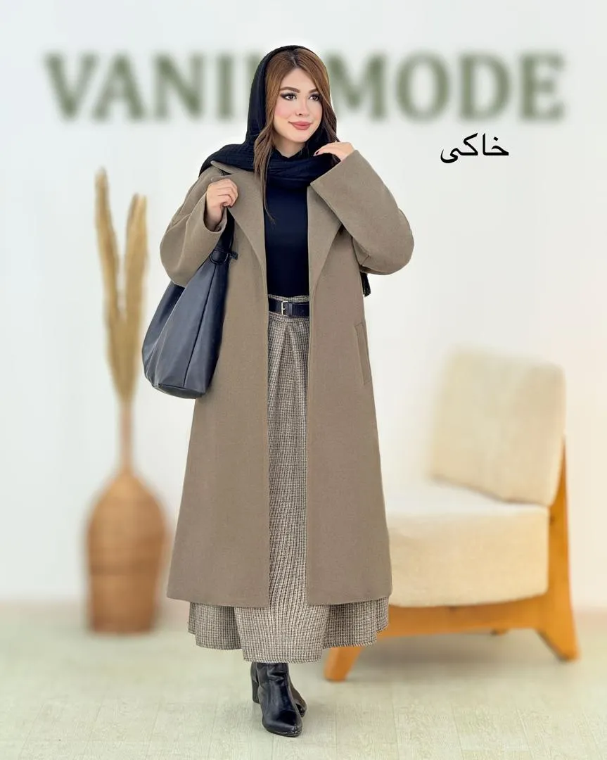 پالتو فوتر بلند جیب دار کد h678