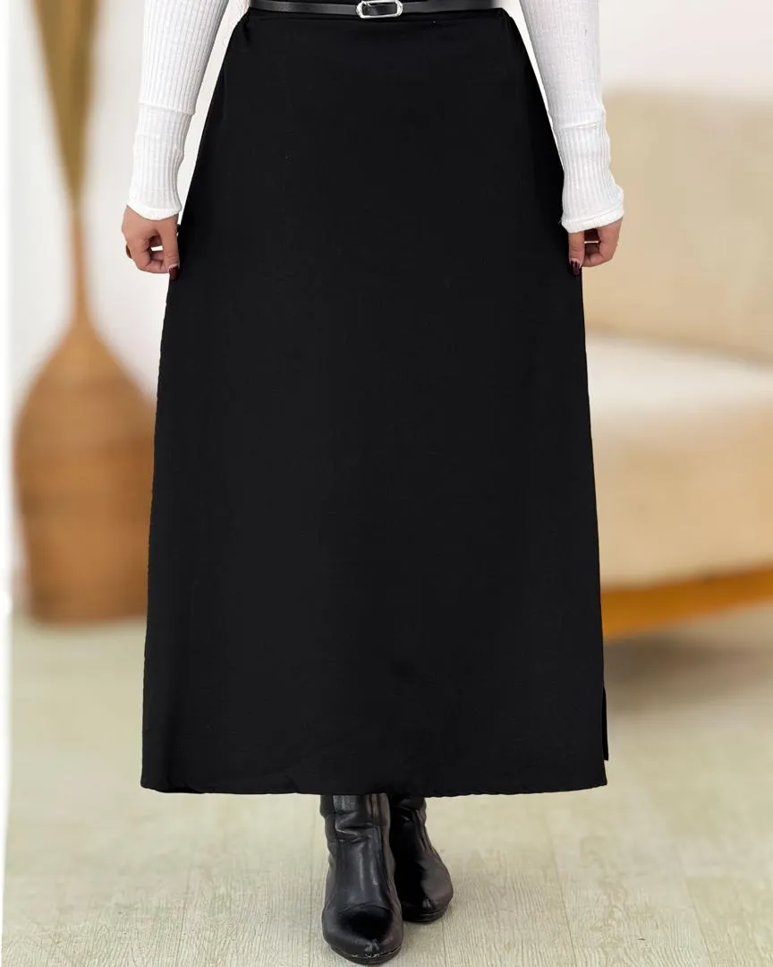 کت دامن کمربند دار گندمی کد h730