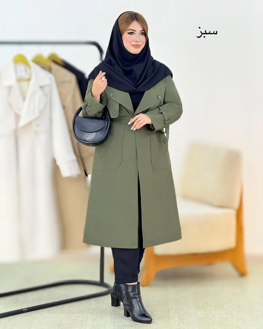 بارانی یقه انگلیسی داخل آستردار کد h728