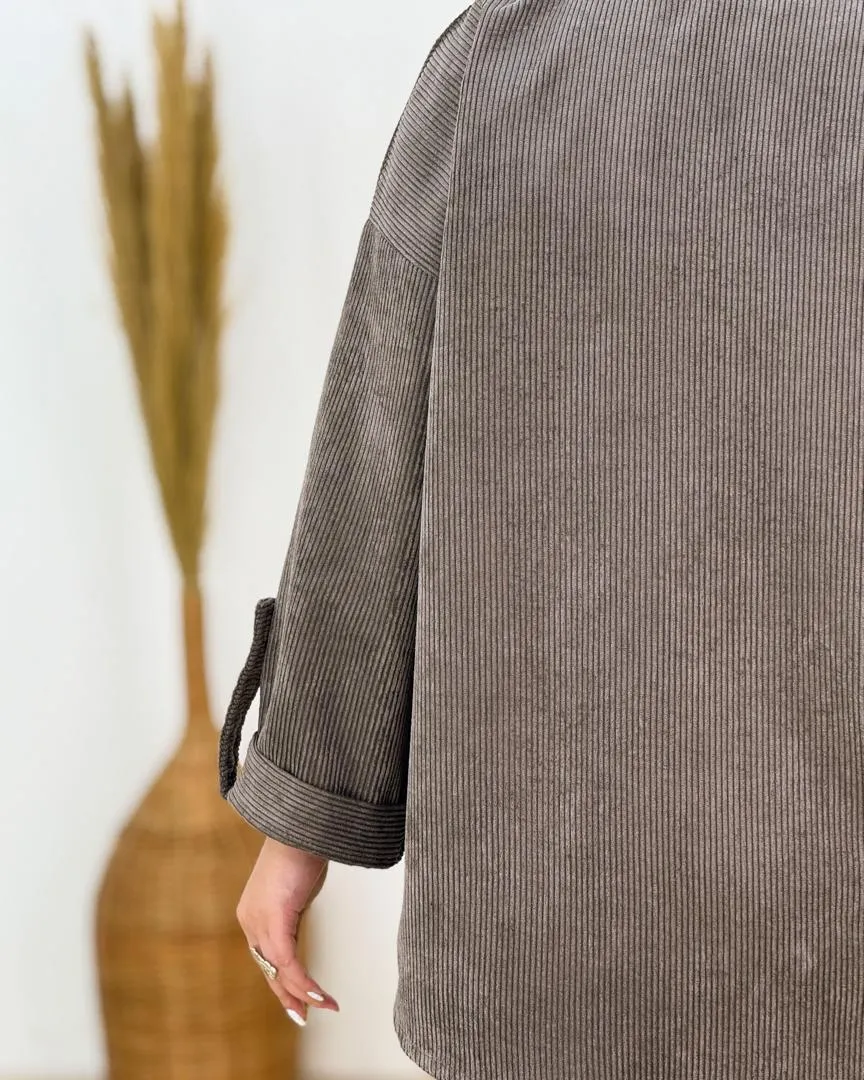 شومیز صلیبی جلو جیب مخمل کد h729