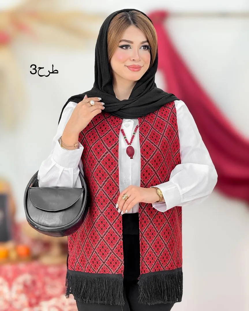 ست یلدایی شومیز جلیقه و گردنبند کد h739