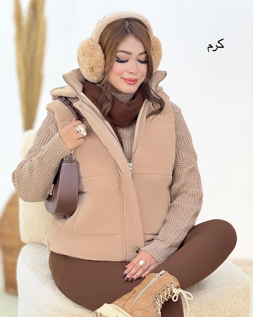 پافر آستر دار کلاه دار زنانه کد h630