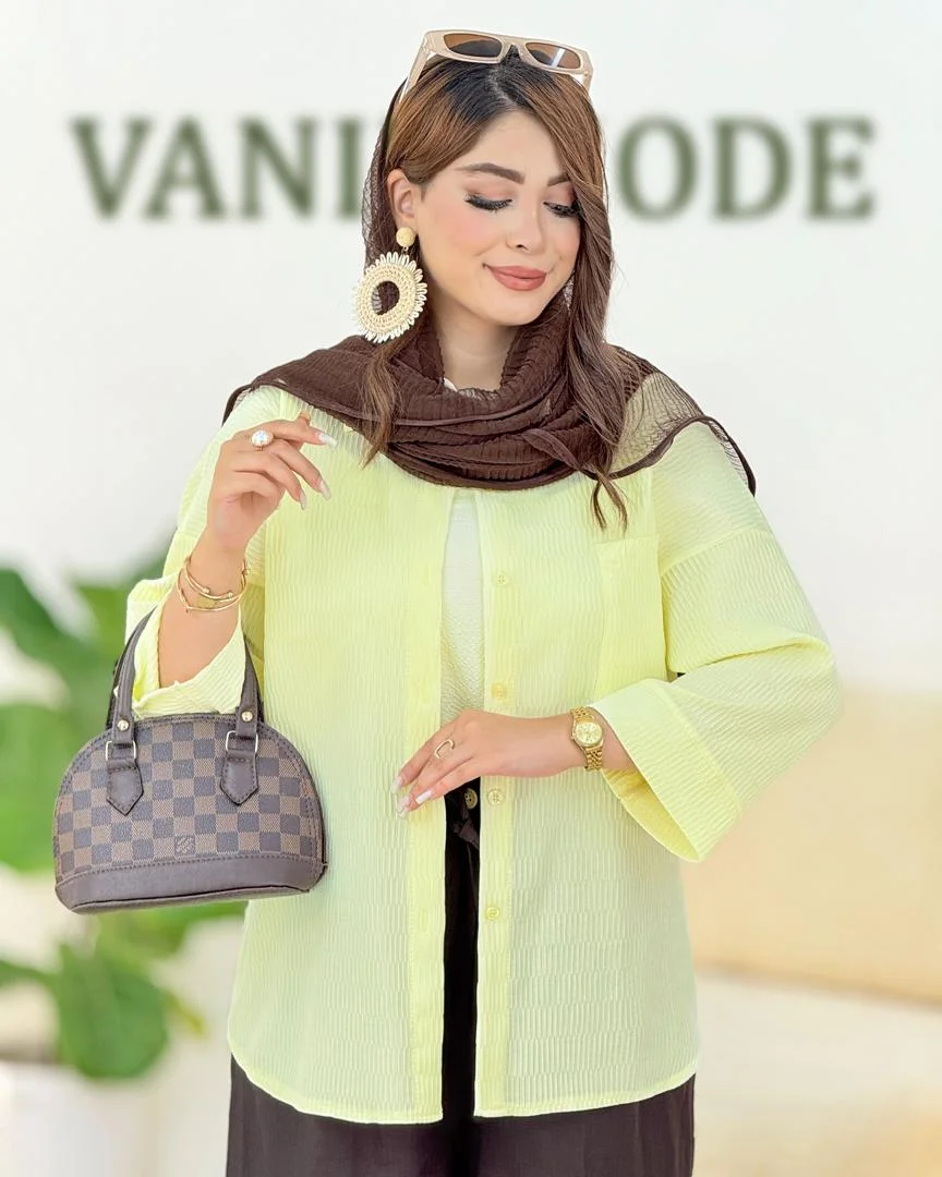 شومیز آستین مچ دار تک جیب کدh353