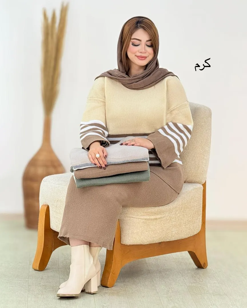 ست بلوز راه راه ودامن کمرکش کد h692