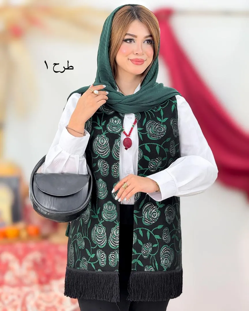 ست یلدایی شومیز جلیقه و گردنبند کد h739