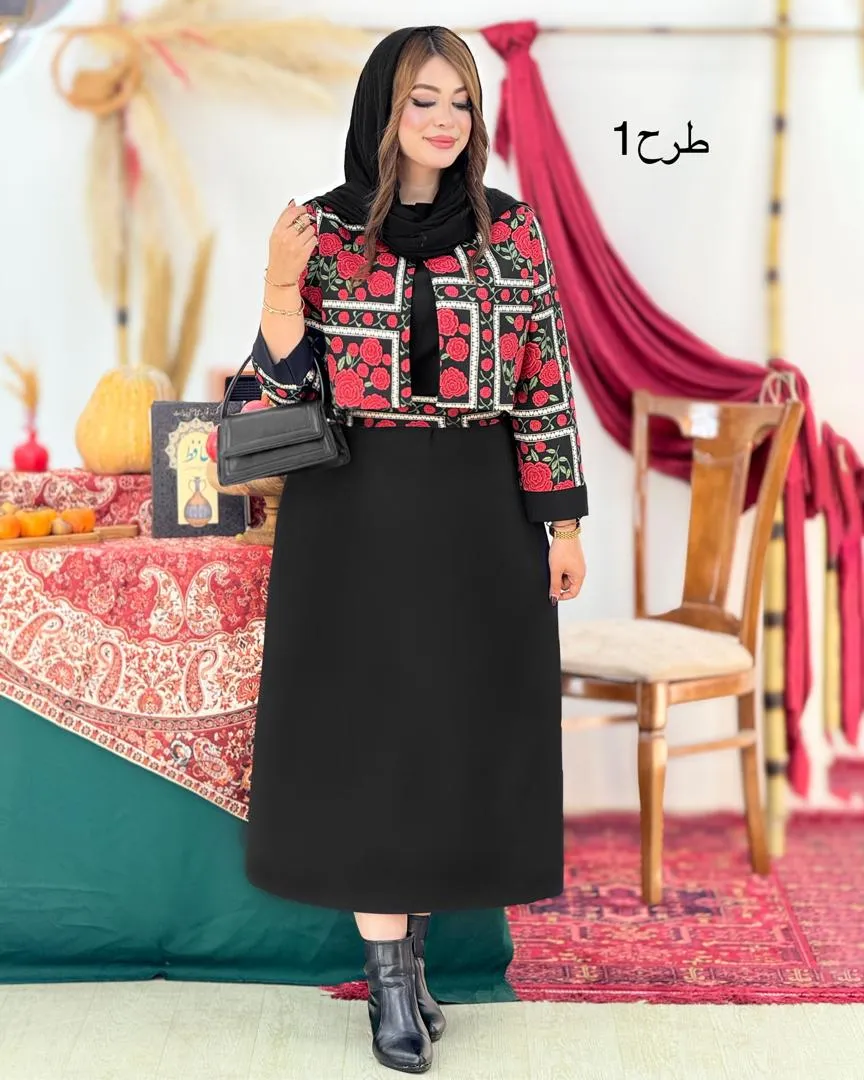 ست کت سارافون کمربنددار زنانه کد h703