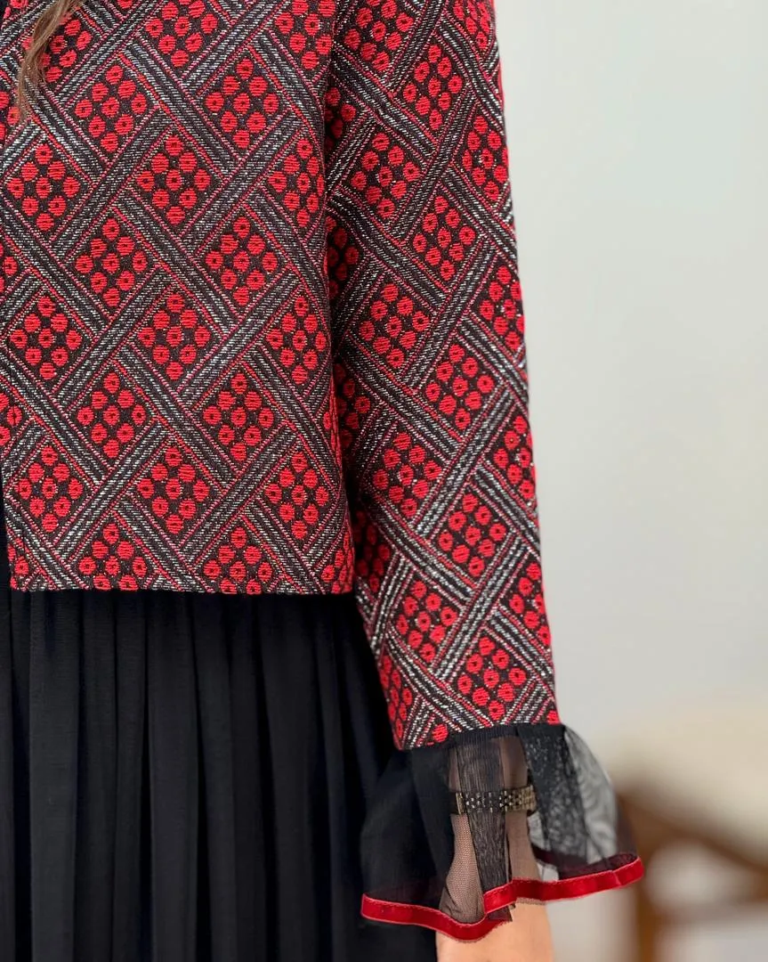 ست یلدایی کت تافته و دامن تور