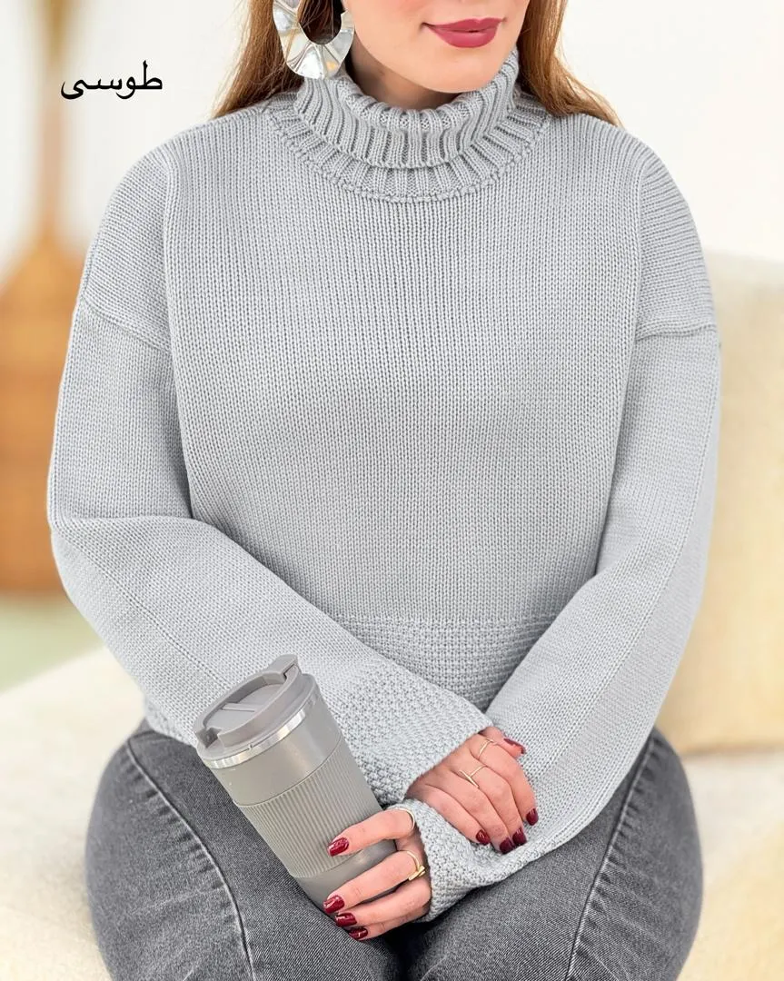 بلوز بافت یقه اسکی زنانه کد h622