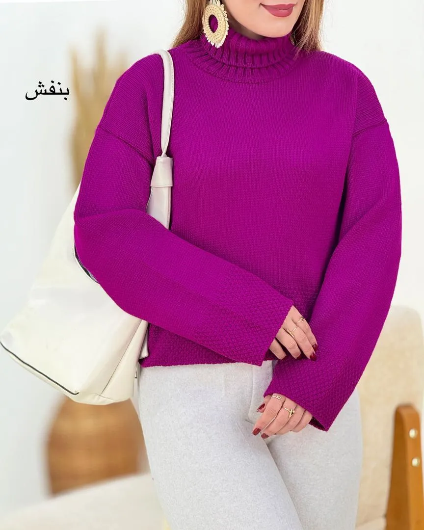 بلوز بافت یقه اسکی زنانه کد h622