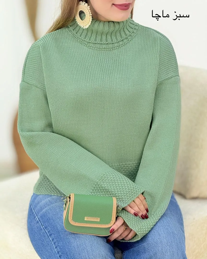 بلوز بافت یقه اسکی زنانه کد h622