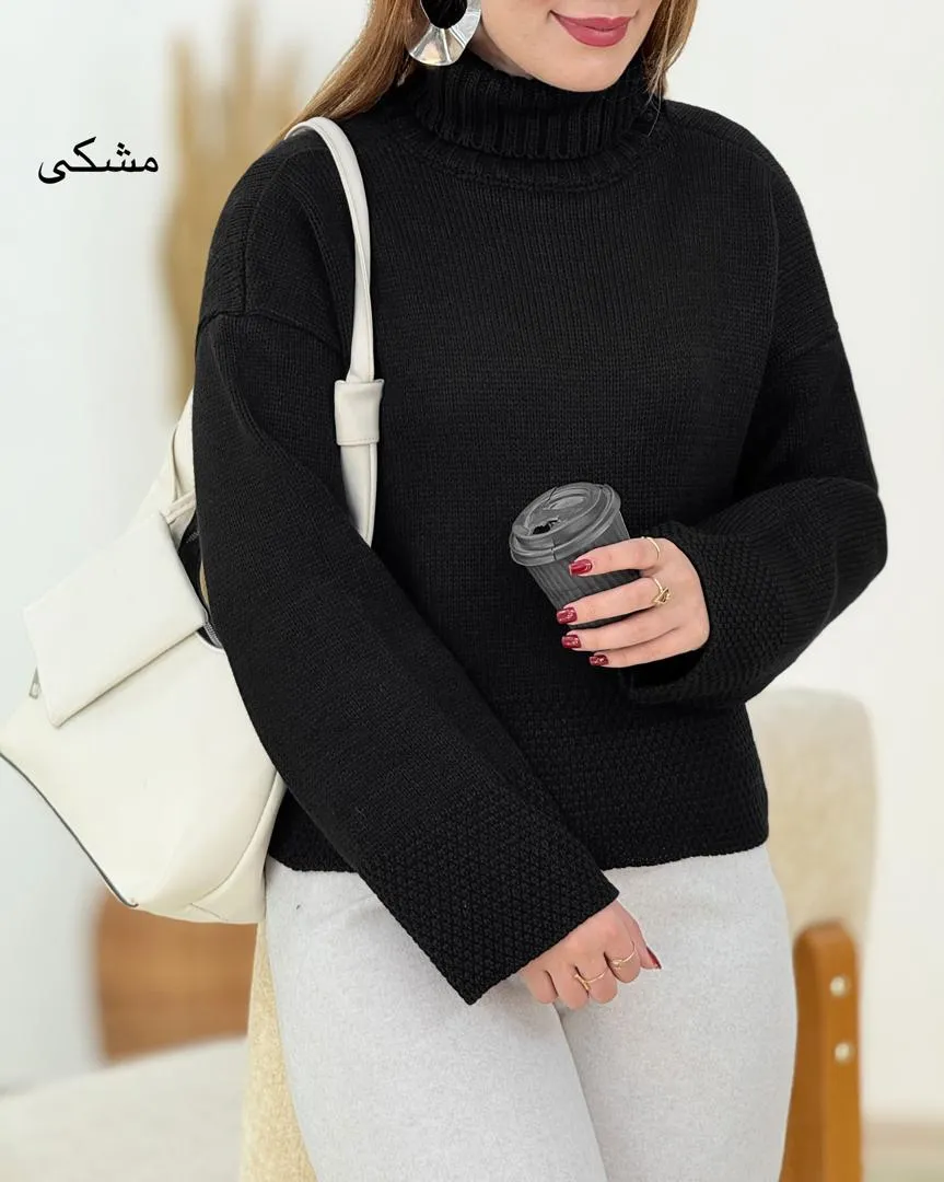 بلوز بافت یقه اسکی زنانه کد h622